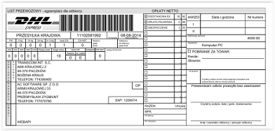 Shipping – DHL shipping label